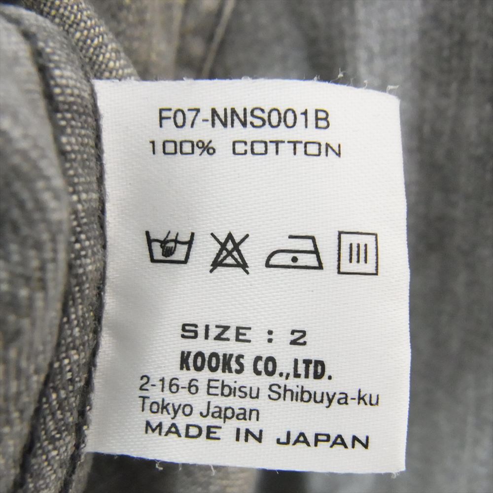 NUMBER(N)INE ナンバーナイン F07-NNS001B デニム ウェスタン 長袖 シャツ ブラック系 2【中古】