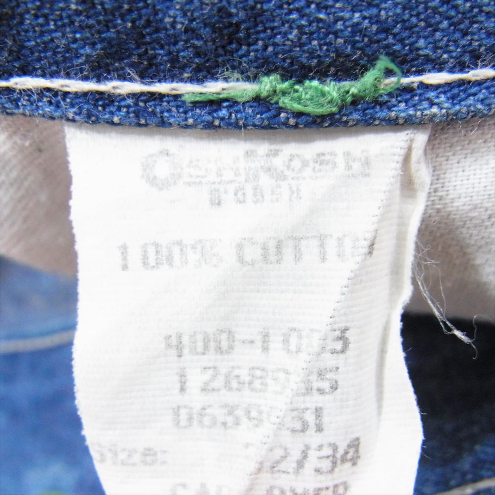 OSHKOSH オシュコシュ 60s 70s B’GOSH UNION MADE SANFORIZED アメリカ製 ヴィンテージ 42TALON社製ジッパー ペインター デニムパンツ インディゴブルー系 32/34【中古】