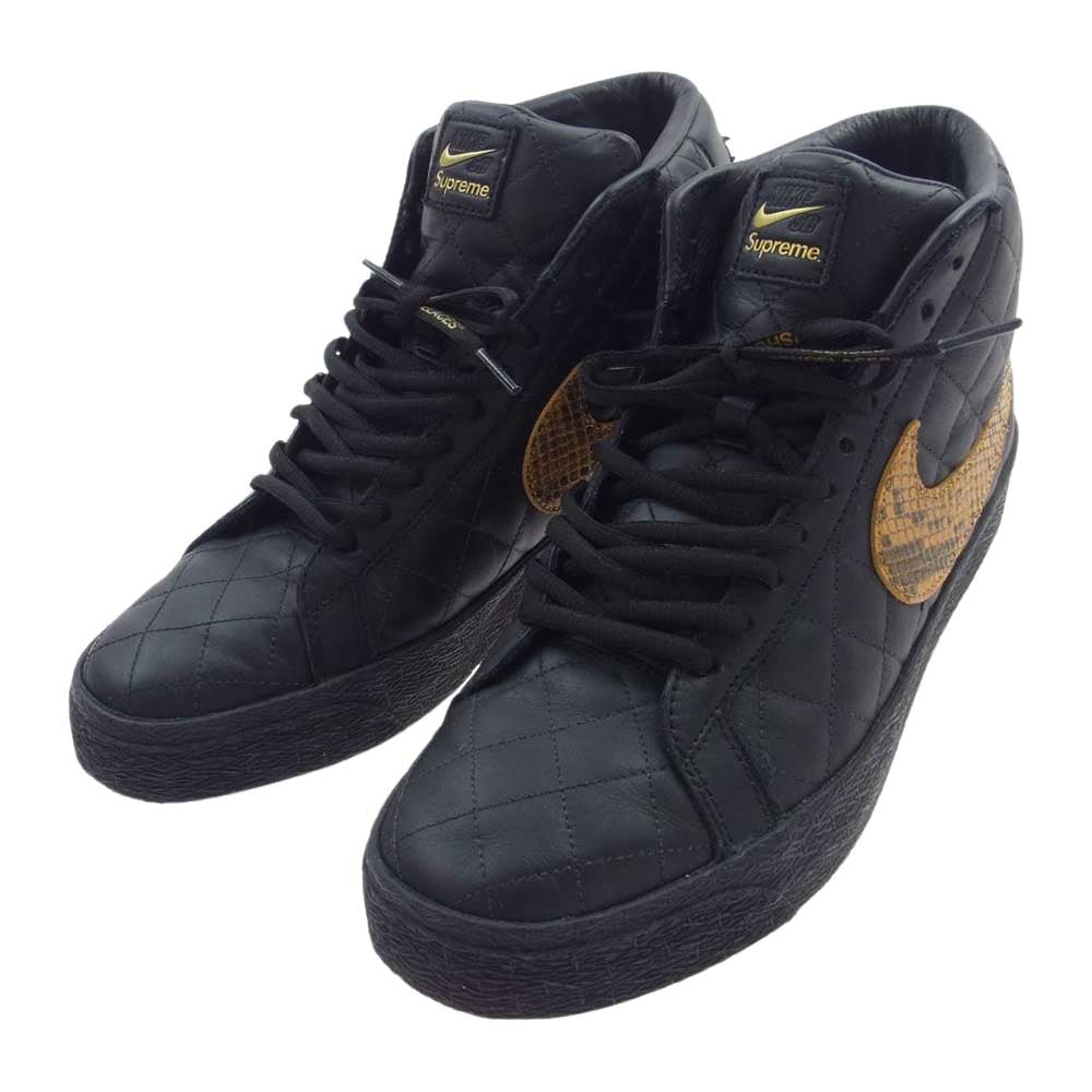 Supreme シュプリーム DV5078-001 × Nike SB Blazer Mid Black ナイキ SB ブレーザー ミッド ブラック スニーカー ブラック系 27.5cm【中古】