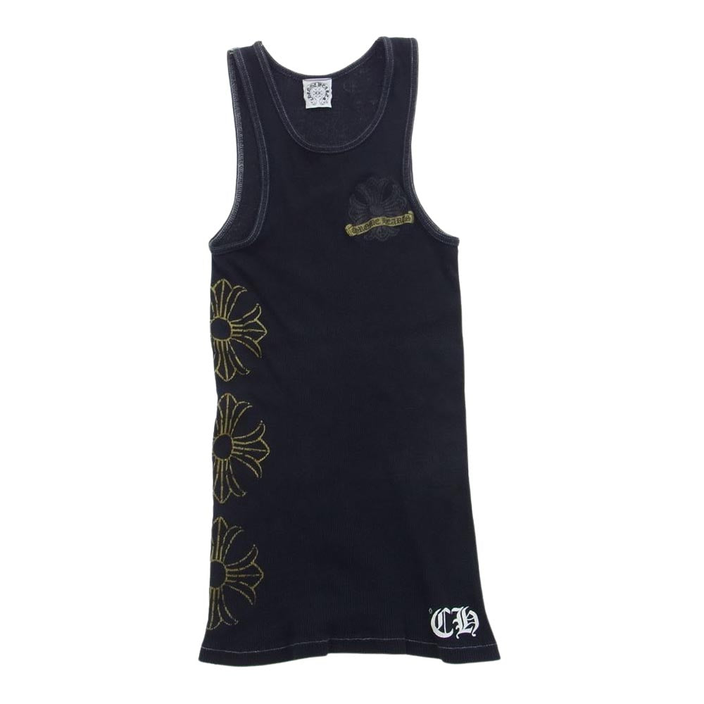 CHROME HEARTS クロムハーツ（原本無） 国内正規品 金文字 CHプラス スクロールラベル ホースシューバックプリント タンクトップ ブラック系 M【中古】