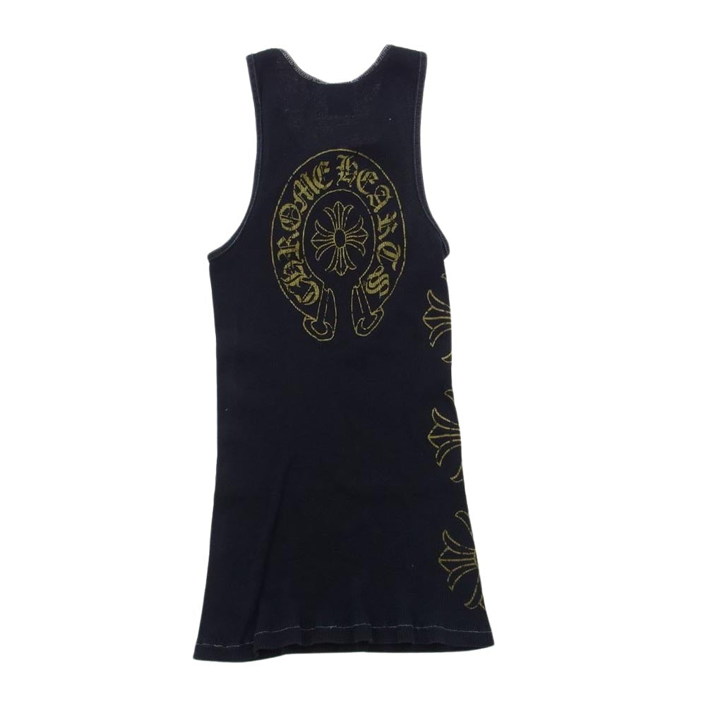CHROME HEARTS クロムハーツ（原本無） 国内正規品 金文字 CHプラス スクロールラベル ホースシューバックプリント タンクトップ ブラック系 M【中古】