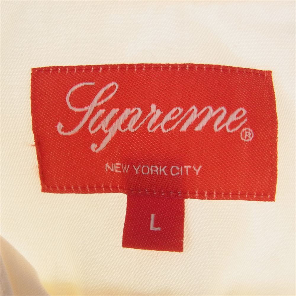 Supreme シュプリーム 22SS Small Box Shirt スモールボックスロゴ ボタンダウン 長袖 シャツ オフホワイト系 L【美品】【中古】