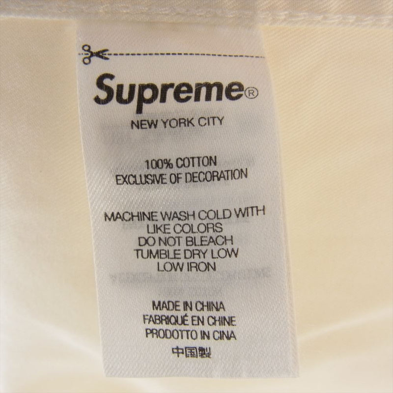 Supreme シュプリーム 22SS Small Box Shirt スモールボックスロゴ ボタンダウン 長袖 シャツ オフホワイト系 L【美品】【中古】