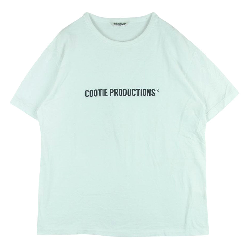 COOTIE クーティー ロゴ プリント 半袖 Tシャツ コットン レーヨン 日本製 ホワイト系 L【中古】