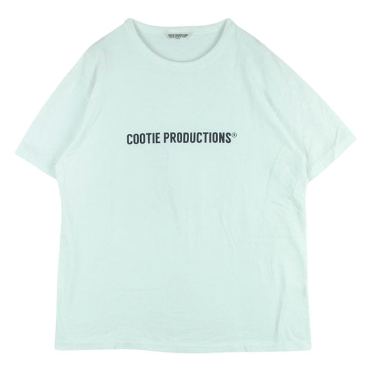 COOTIE クーティー ロゴ プリント 半袖 Tシャツ コットン レーヨン 日本製 ホワイト系 L【中古】