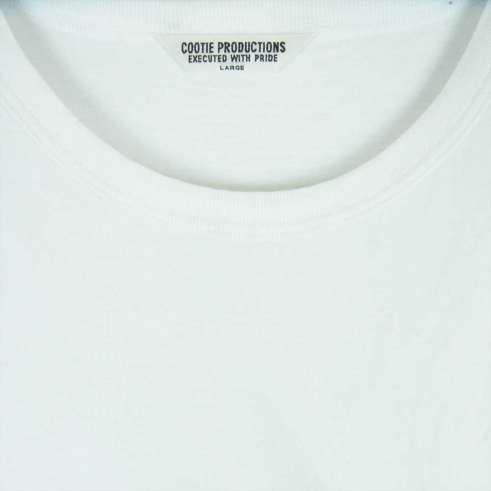 COOTIE クーティー ロゴ プリント 半袖 Tシャツ コットン レーヨン 日本製 ホワイト系 L【中古】