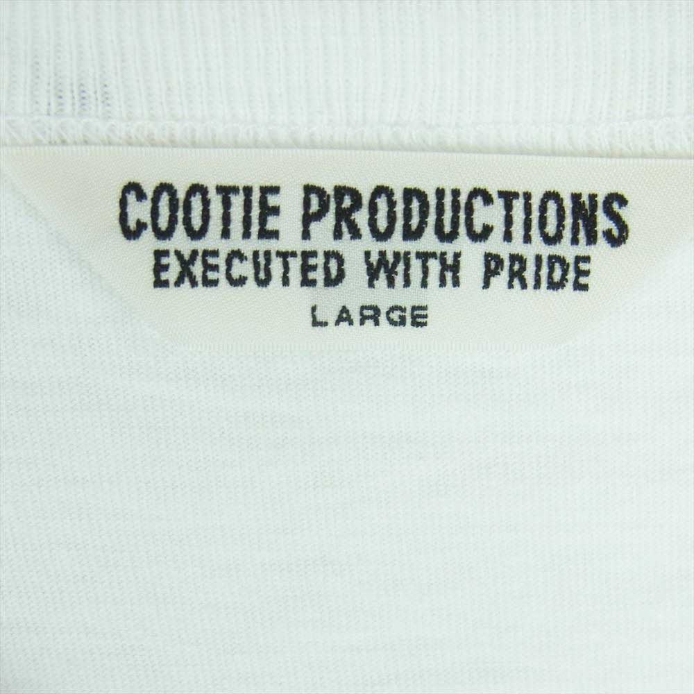 COOTIE クーティー ロゴ プリント 半袖 Tシャツ コットン レーヨン 日本製 ホワイト系 L【中古】