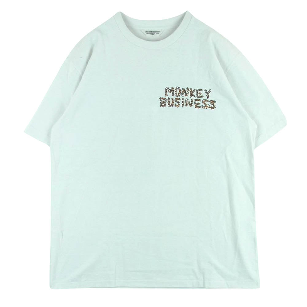 COOTIE クーティー MONKEY BUSINESS バックプリント 半袖 クルーネック Tシャツ コットン 日本製 オフホワイト系 L【中古】