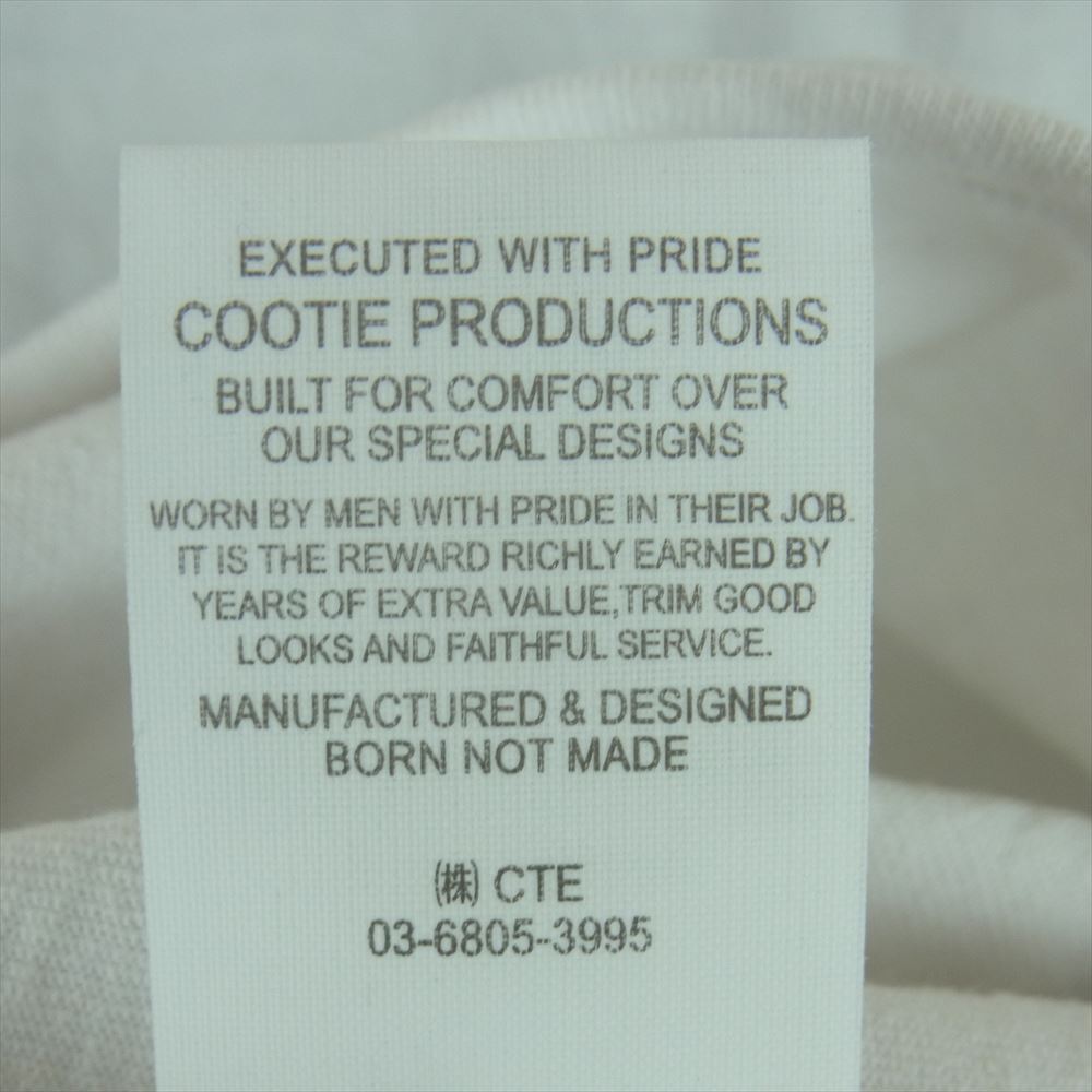 COOTIE クーティー MONKEY BUSINESS バックプリント 半袖 クルーネック Tシャツ コットン 日本製 オフホワイト系 L【中古】