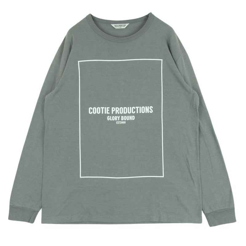 COOTIE クーティー COOTIE PRODUCTIONS ロゴ プリント 長袖 クルーネック Tシャツ コットン レーヨン 日本製 グレー系 L【中古】