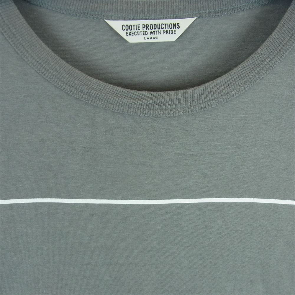COOTIE クーティー COOTIE PRODUCTIONS ロゴ プリント 長袖 クルーネック Tシャツ コットン レーヨン 日本製 グレー系 L【中古】