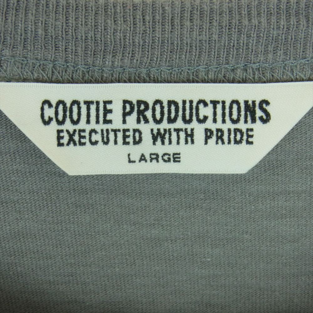 COOTIE クーティー COOTIE PRODUCTIONS ロゴ プリント 長袖 クルーネック Tシャツ コットン レーヨン 日本製 グレー系 L【中古】