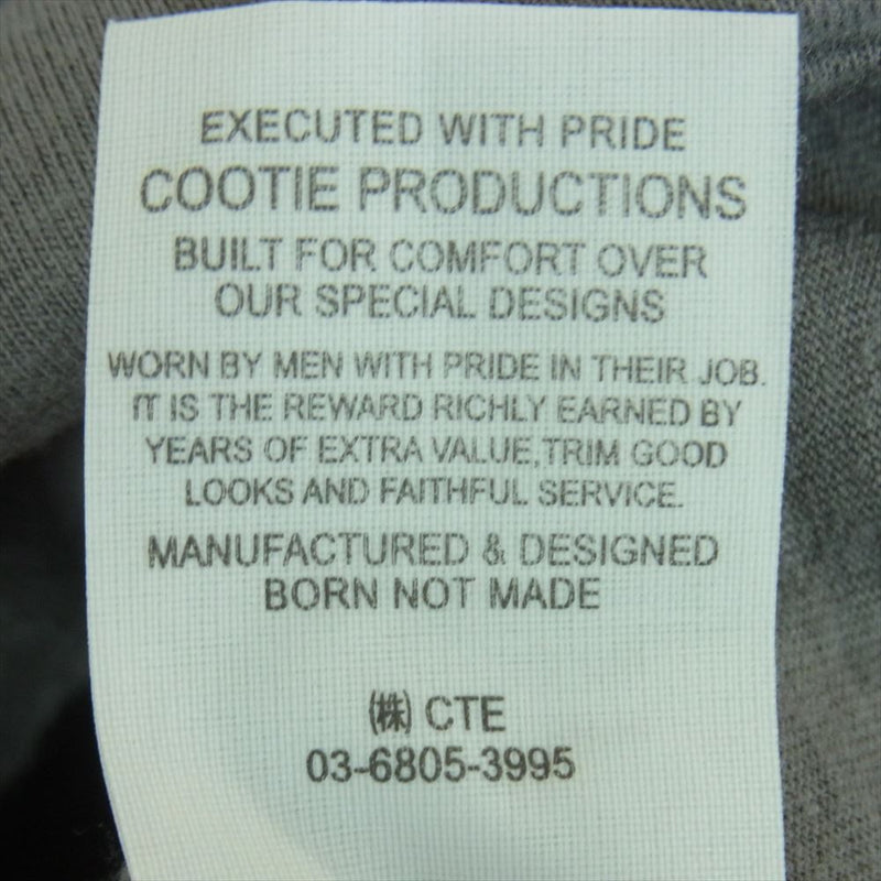 COOTIE クーティー COOTIE PRODUCTIONS ロゴ プリント 長袖 クルーネック Tシャツ コットン レーヨン 日本製 グレー系 L【中古】
