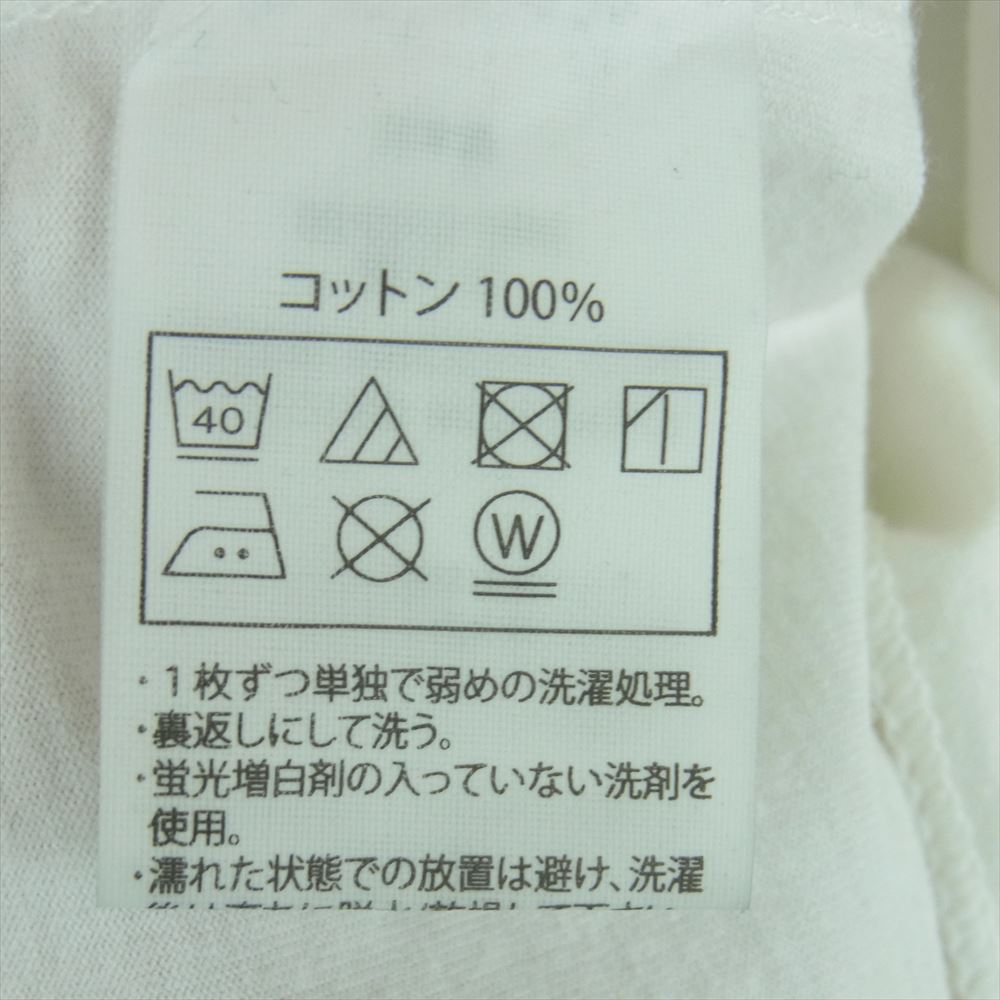 COOTIE クーティー サーマル 袖付 オーバーサイズ ロゴ プリント 長袖 Tシャツ コットン 日本製 ホワイト系 M【中古】