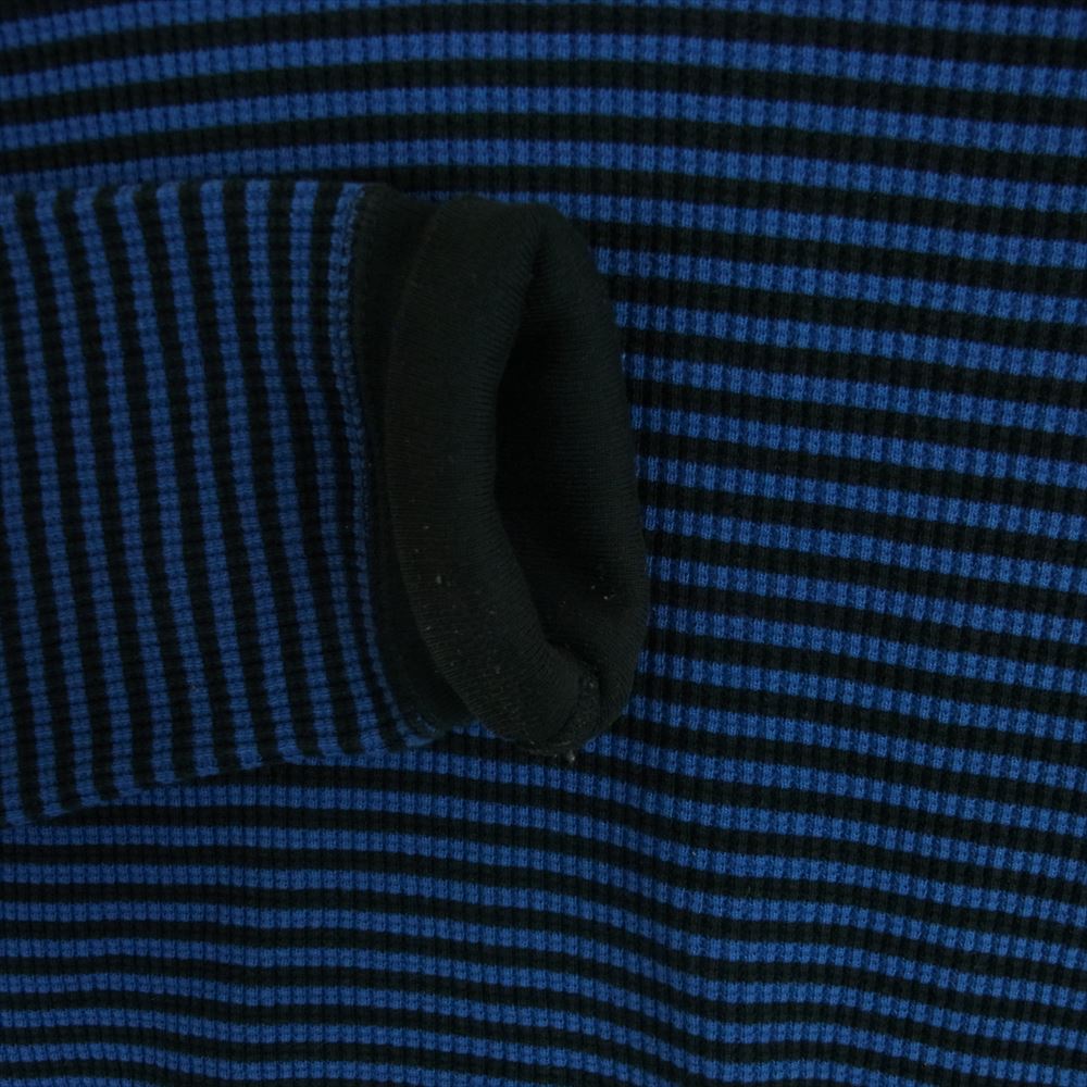 COOTIE クーティー ボーダー ワッフル サーマル 長袖 Tシャツ カットソー コットン 日本製 ブルー系 ブラック系 L【中古】