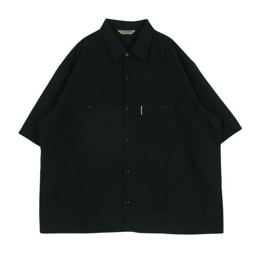 COOTIE クーティー T/W Work S/S Shirt ポリエステル ウール 半袖 シャツ 日本製 ブラック系 XL【美品】【中古】