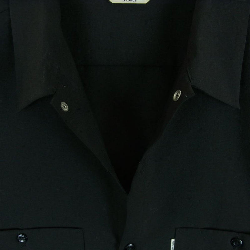 COOTIE クーティー T/W Work S/S Shirt ポリエステル ウール 半袖 シャツ 日本製 ブラック系 XL【美品】【中古】