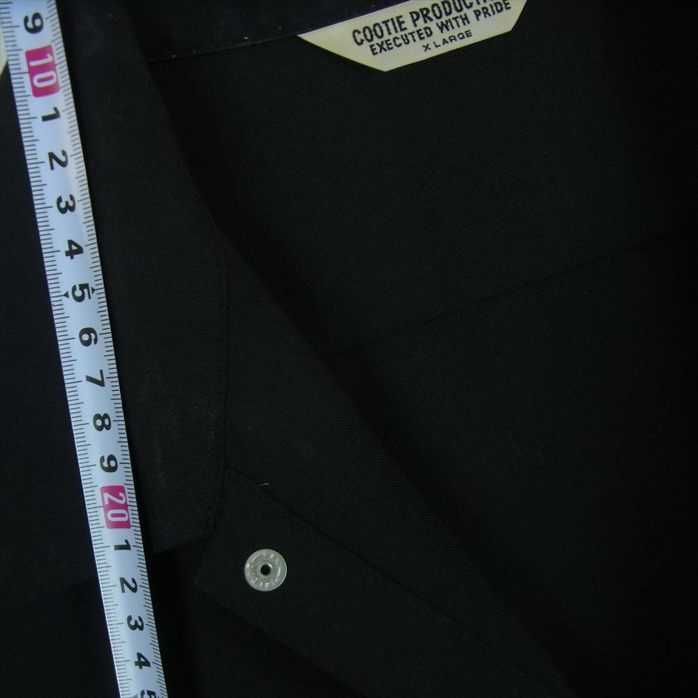COOTIE クーティー T/W Work S/S Shirt ポリエステル ウール 半袖 シャツ 日本製 ブラック系 XL【美品】【中古】