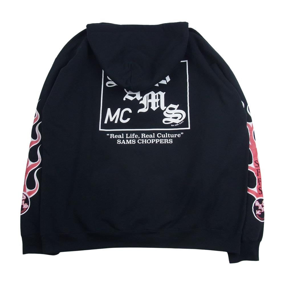 サムズ SAMS CHOPPERS プリント パーカー ブラック系 XL【中古】