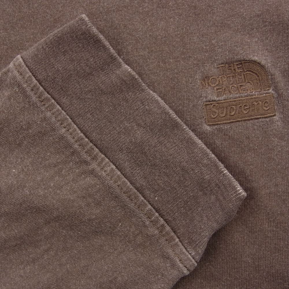 Supreme シュプリーム 21SS NT52202I ×THE NORTH FACE Pigment Printed L/S TEE  ノースフェイス ピグメント プリンテッド クルーネック 長袖 Tシャツ ブラウン系 XXL ASIA:XXL/US:XL【中古】