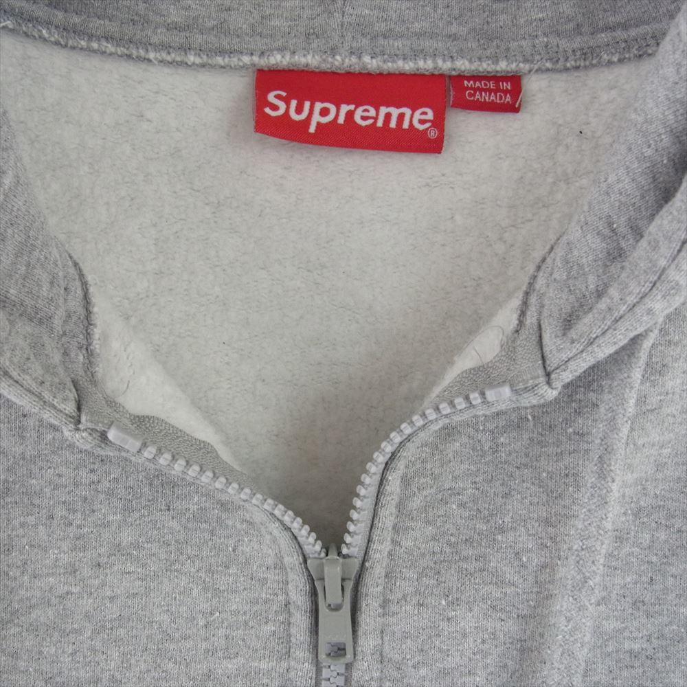 Supreme シュプリーム 19AW Text Stripe Zip Up Hooded Sweatshirt テキスト ストライプ ジップアップ フーディー スウェット パーカー グレー系 XL【中古】