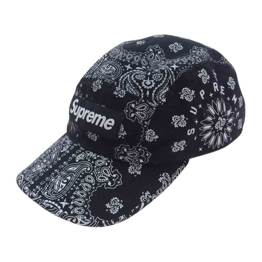 Supreme シュプリーム 21SS Bandana Camp Cap バンダナ ボックスロゴ キャンプキャップ ブラック系【中古】
