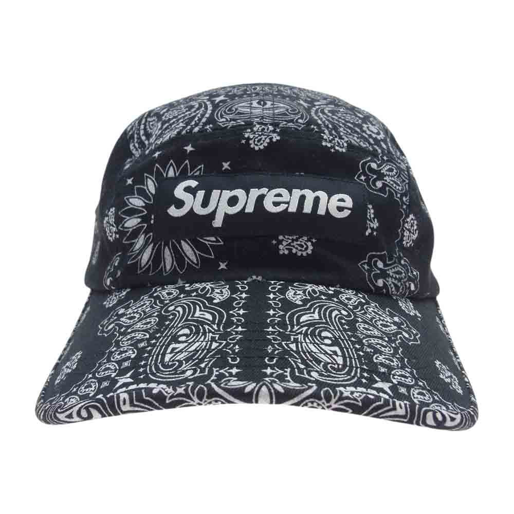 Supreme シュプリーム 21SS Bandana Camp Cap バンダナ ボックスロゴ キャンプキャップ ブラック系【中古】