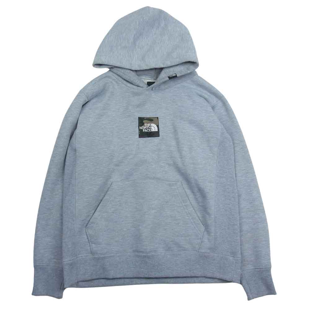 THE NORTH FACE ノースフェイス NT61721R SQUARE LOGO BIG HOODIE スクエア ロゴ ビッグ フーディ パーカー グレー系 S【中古】