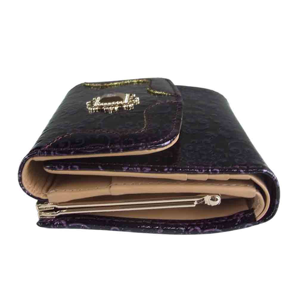 ANNA SUI アナスイ 314161-96 ルーミー 二つ折り 財布 パープル系【極上美品】【中古】