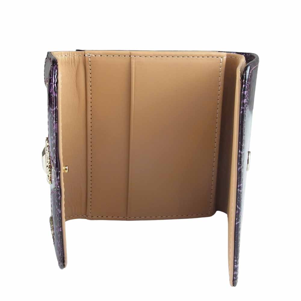ANNA SUI アナスイ 314161-96 ルーミー 二つ折り 財布 パープル系【極上美品】【中古】