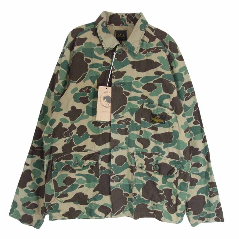 RATS ラッツ 17'RJ-0409 UTILITY JKT CAMOUFLAGE ユーティリティー カモ柄 ミリタリー ジャケット カーキ系 M【中古】