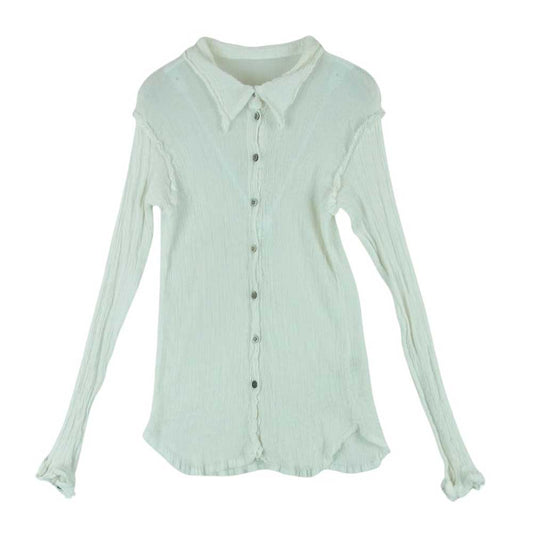 ISSEY MIYAKE イッセイミヤケ MI63FJ101 me ミー 襟付き カーディガン ブラウス 長袖 シャツ ホワイト系 -【中古】