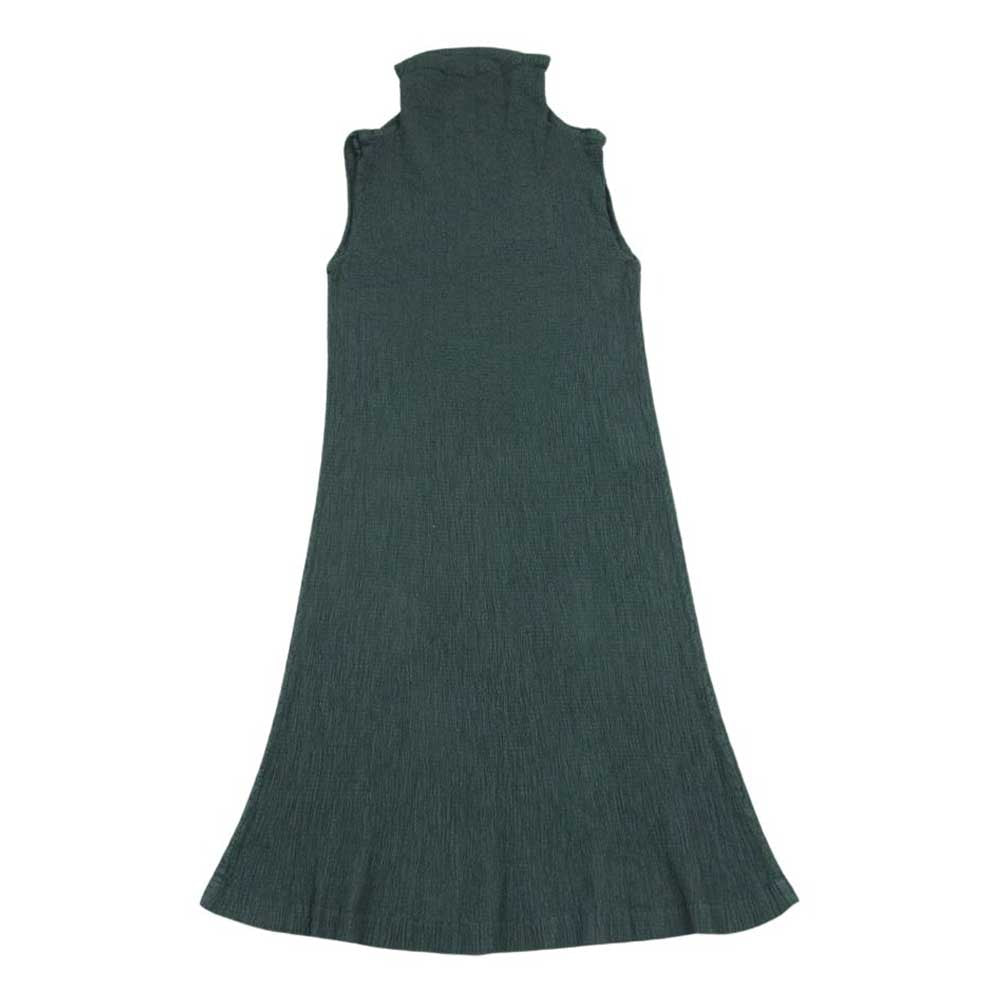 ISSEY MIYAKE イッセイミヤケ MI54FH361 me ミー シャーリング プリーツ加工 タートルネック ノースリーブ ワンピース ドレス グレー系 -【中古】