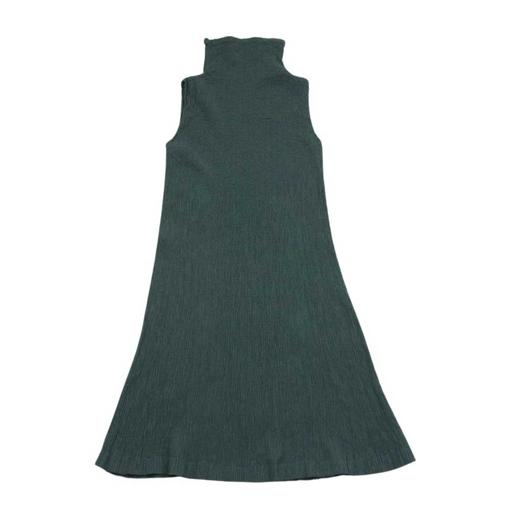 ISSEY MIYAKE イッセイミヤケ MI54FH361 me ミー シャーリング プリーツ加工 タートルネック ノースリーブ ワンピース ドレス グレー系 -【中古】