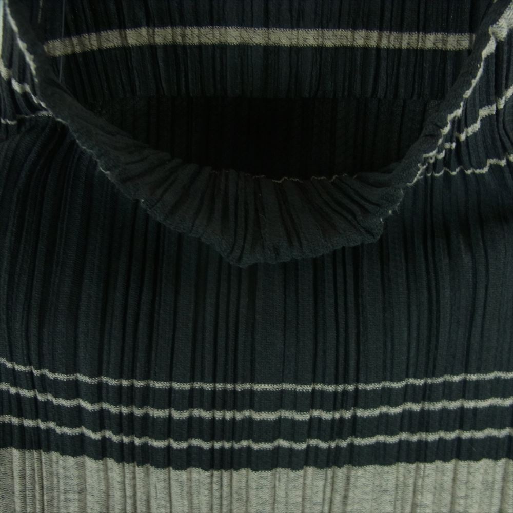 PLEATS PLEASE プリーツプリーズ イッセイミヤケ PP93-JK676 プリーツ加工 幾何学転写 ハイネック ボトルネック 半袖 ワンピース グレー系 3【中古】