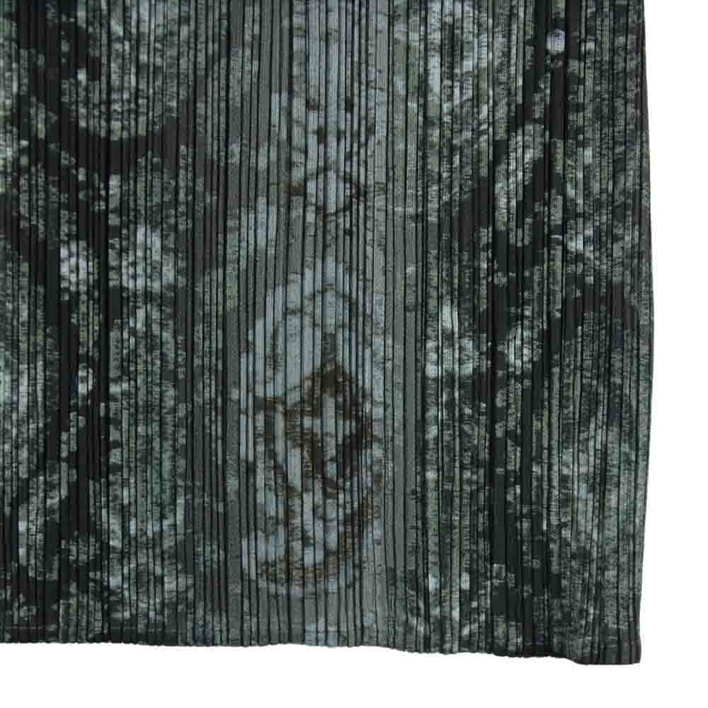 PLEATS PLEASE プリーツプリーズ イッセイミヤケ PP41-JG883 プリーツ加工 Psychedelic Skirt サイケデリック 総柄転写 スカート グレー系 グリーン系 1【中古】