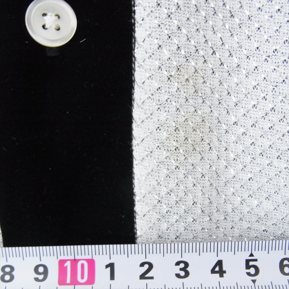 WACKO MARIA ワコマリア レーヨン ベロア切り返し シルバーステッチ オープンカラー 長袖 シャツ  ブラック系 M【中古】