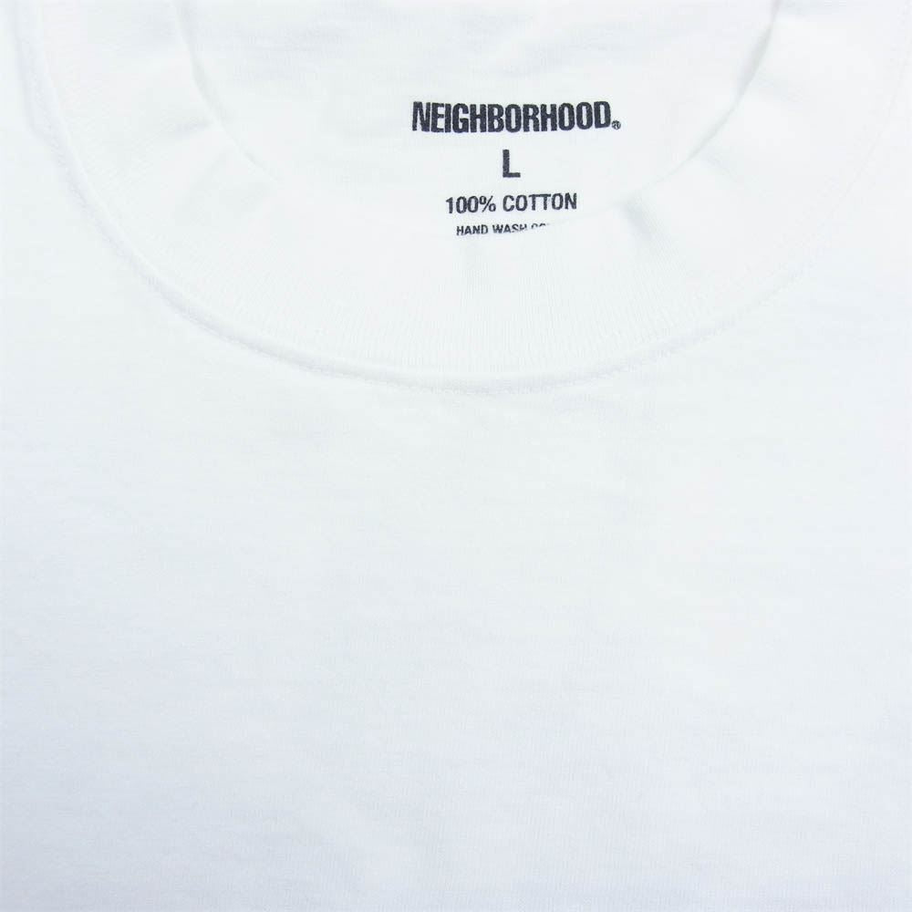 NEIGHBORHOOD ネイバーフッド 21AW 212PCNH-ST03 3204 / C-TEE . SS  ロゴ プリント 半袖 クルーネック Tシャツ ホワイト ホワイト系 L【新古品】【未使用】【中古】