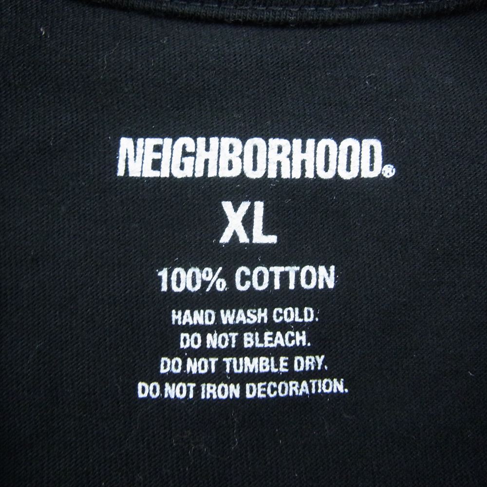 NEIGHBORHOOD ネイバーフッド ロゴ プリント 半袖 クルーネック Tシャツ ブラック ブラック系 XL【美品】【中古】