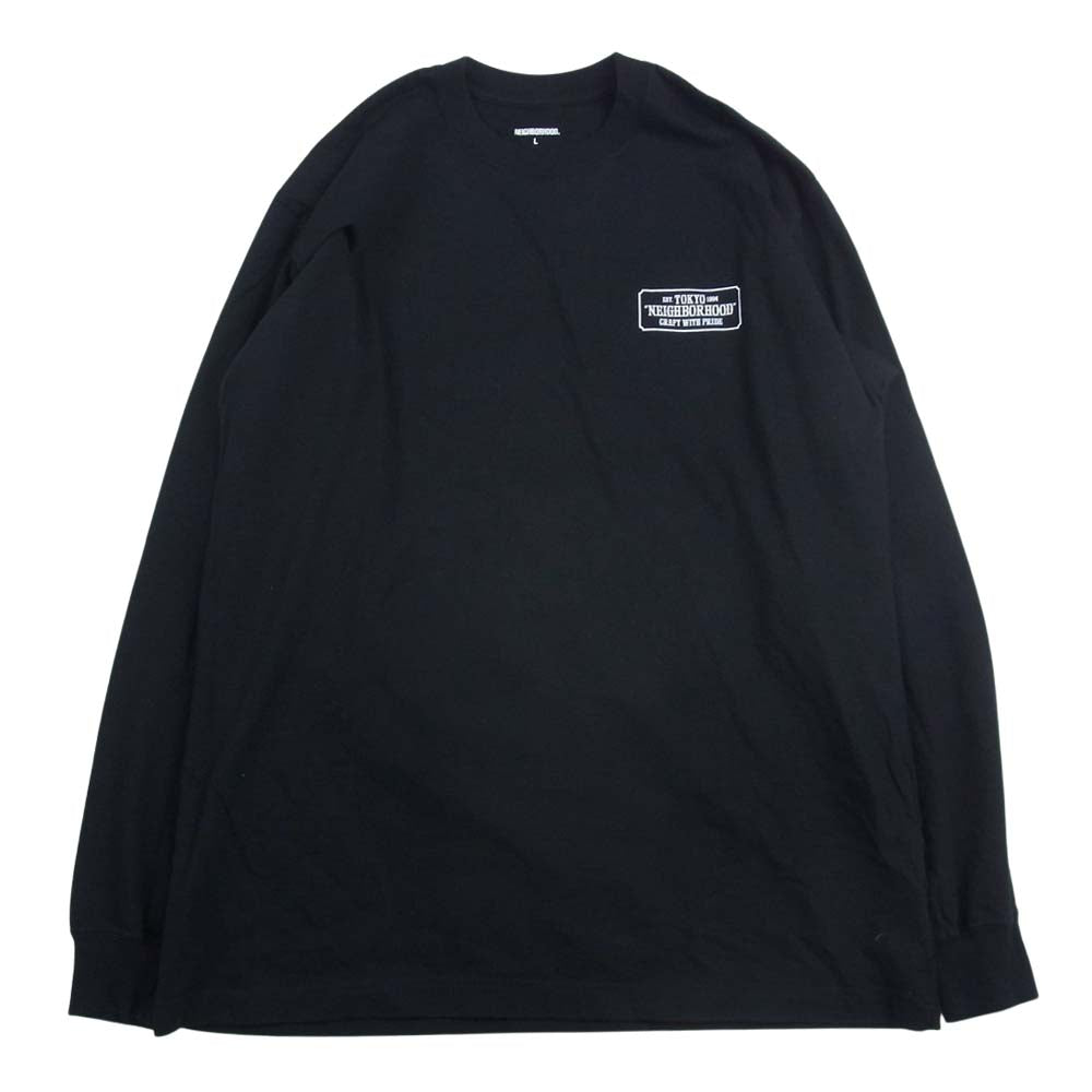 NEIGHBORHOOD ネイバーフッド NH . TEE LS-1 バックプリント 長袖 クルーネック Tシャツ ブラック系 L【中古】