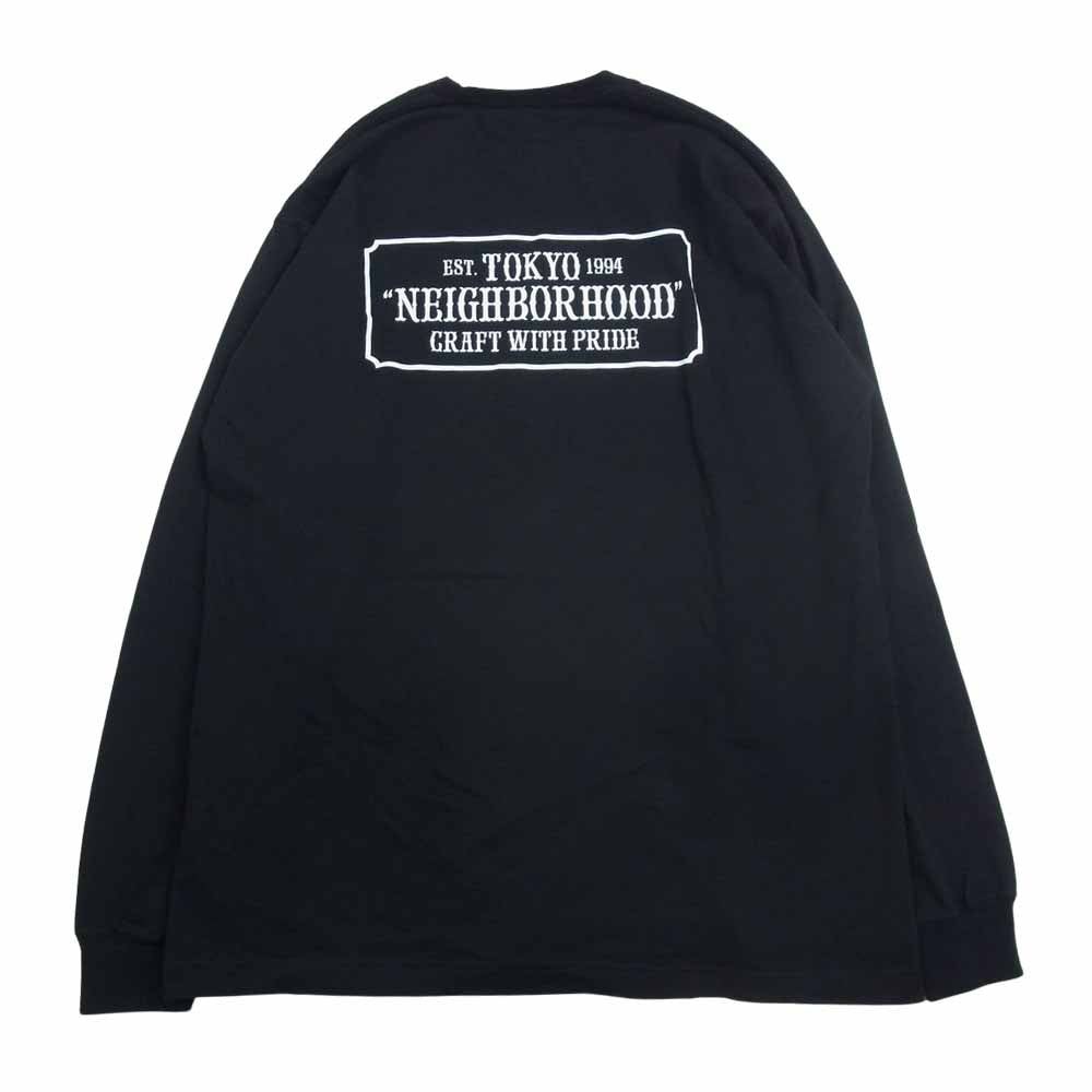 NEIGHBORHOOD ネイバーフッド NH . TEE LS-1 バックプリント 長袖 クルーネック Tシャツ ブラック系 L【中古】