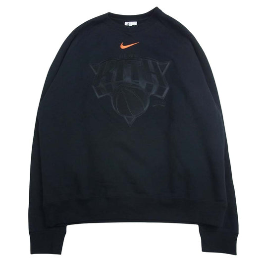 NIKE ナイキ CZ5611-010 × KITH キス NBA New York Knicks Fleece Crewneck ニューヨーク ニックス フリース 長袖 クルーネック スウェット ブラック系 L【美品】【中古】