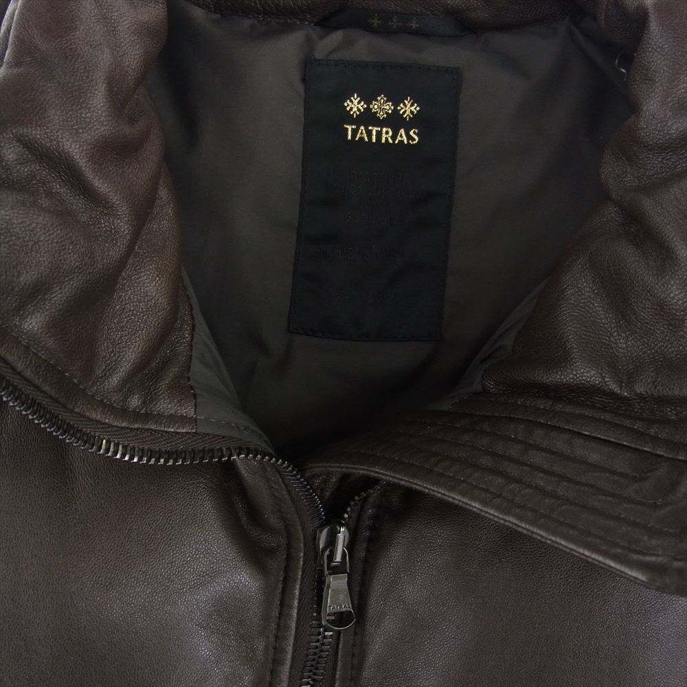 TATRAS タトラス MTA-468-12 国内正規品 BECRUX ラムレザー ダウン ベスト ダークブラウン系 04【中古】