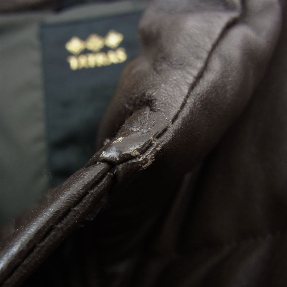 TATRAS タトラス MTA-468-12 国内正規品 BECRUX ラムレザー ダウン ベスト ダークブラウン系 04【中古】