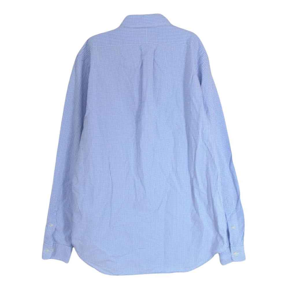 RALPH LAUREN ラルフローレン classic fit ボタンダウン チェック 長袖 シャツ ライトブルー系 14 1/2【中古】