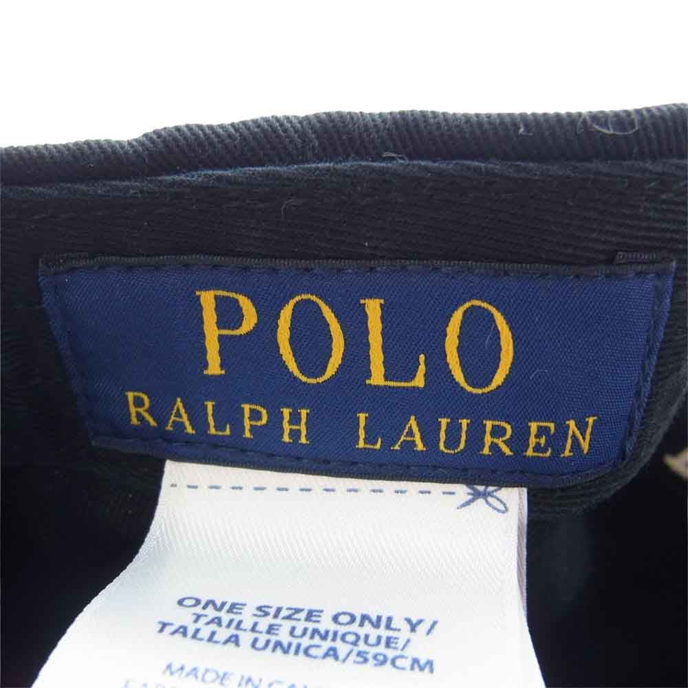 RALPH LAUREN ラルフローレン x Ron Herman ロンハーマン別注 10周年限定 M CLASSICS 6-Panel CAP ポニー ロゴ刺繍 キャップ ブラック系【中古】