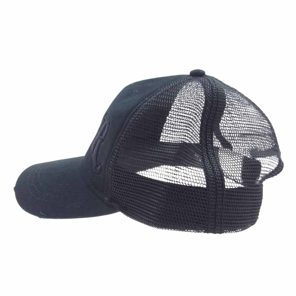 RAF SIMONS ラフシモンズ 2521000263 1154 R Logo Mesh Cap ダメージ加工 ロゴ メッシュ キャップ ブラック系【中古】