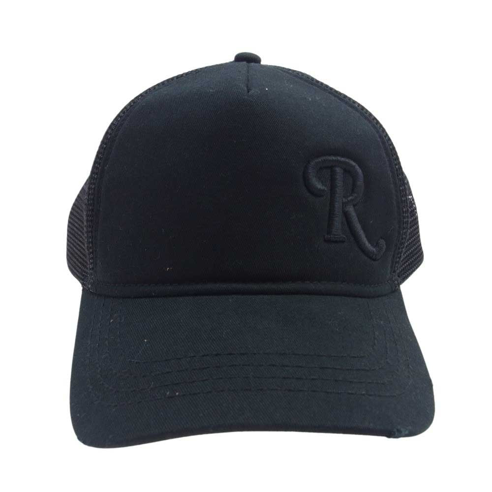 RAF SIMONS ラフシモンズ 2521000263 1154 R Logo Mesh Cap ダメージ加工 ロゴ メッシュ キャップ ブラック系【中古】