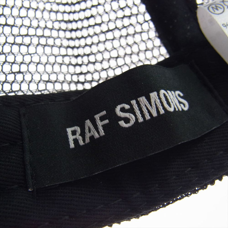 RAF SIMONS ラフシモンズ 2521000263 1154 R Logo Mesh Cap ダメージ加工 ロゴ メッシュ キャップ ブラック系【中古】