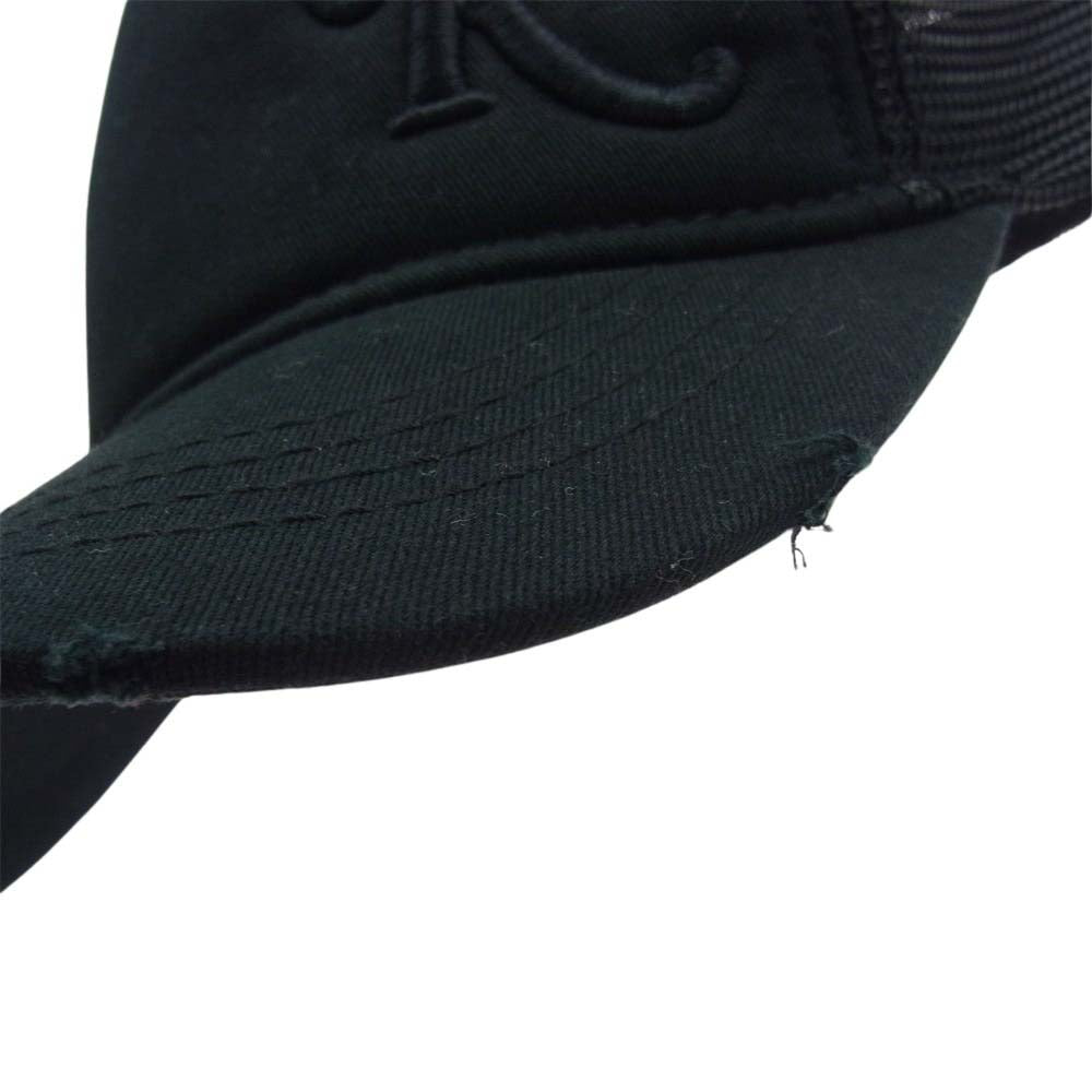 RAF SIMONS ラフシモンズ 2521000263 1154 R Logo Mesh Cap ダメージ加工 ロゴ メッシュ キャップ ブラック系【中古】